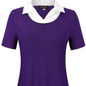 Women's long sleeve color blocking shirt